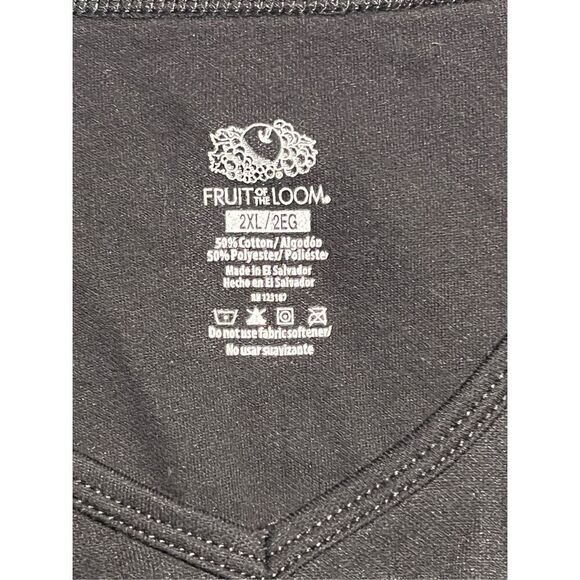 Fruit of the Loom Women’s Plus Size V-Neck Black Long Sleeve Pull Over Shirt Siz - Picture 3 of 5